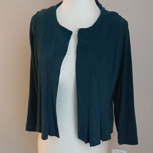 Julian Taylor New York Teal Blue Green Cropped Pleated Bolero Sz 10